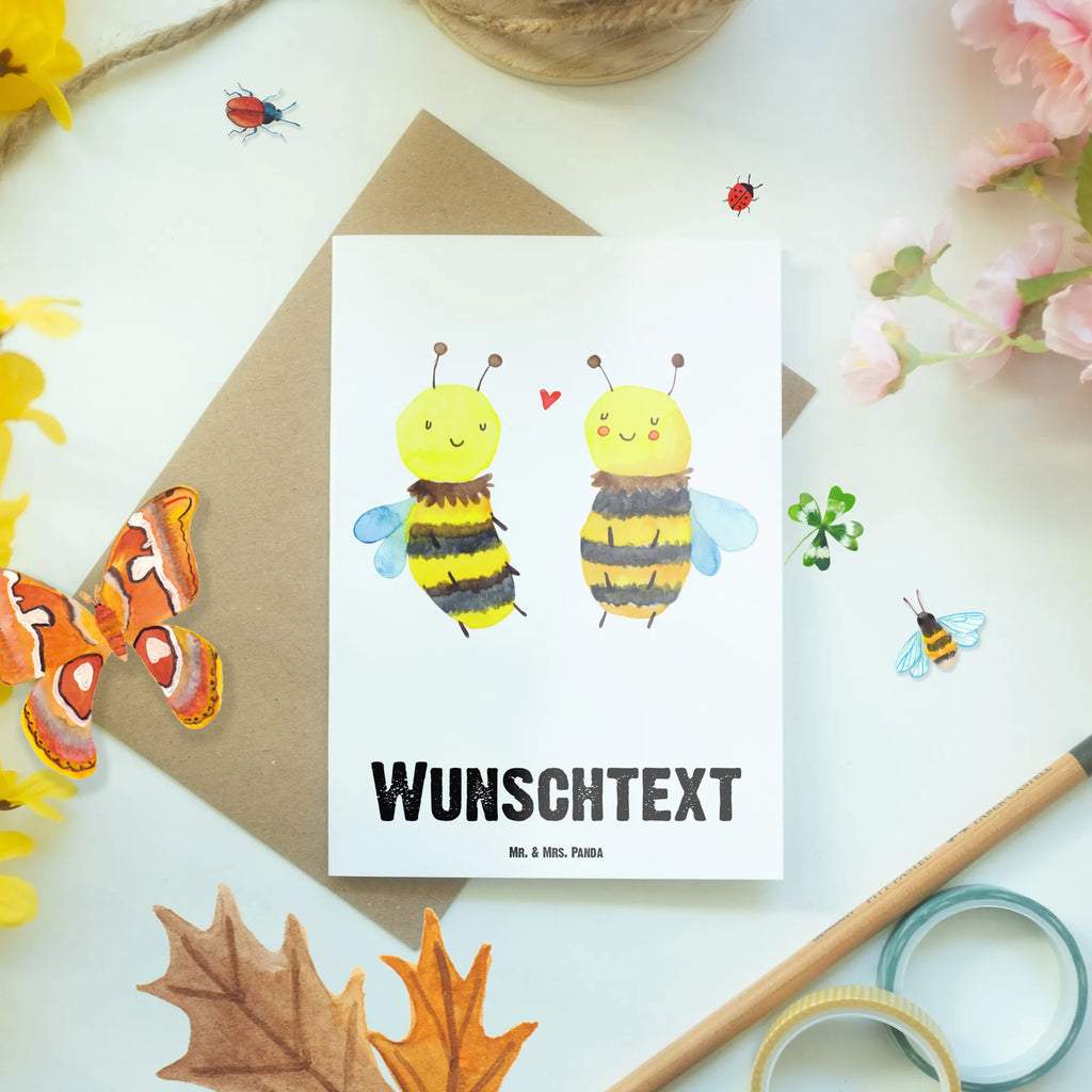 Personalised greetings card bee In love Bee, wasp, bumblebee