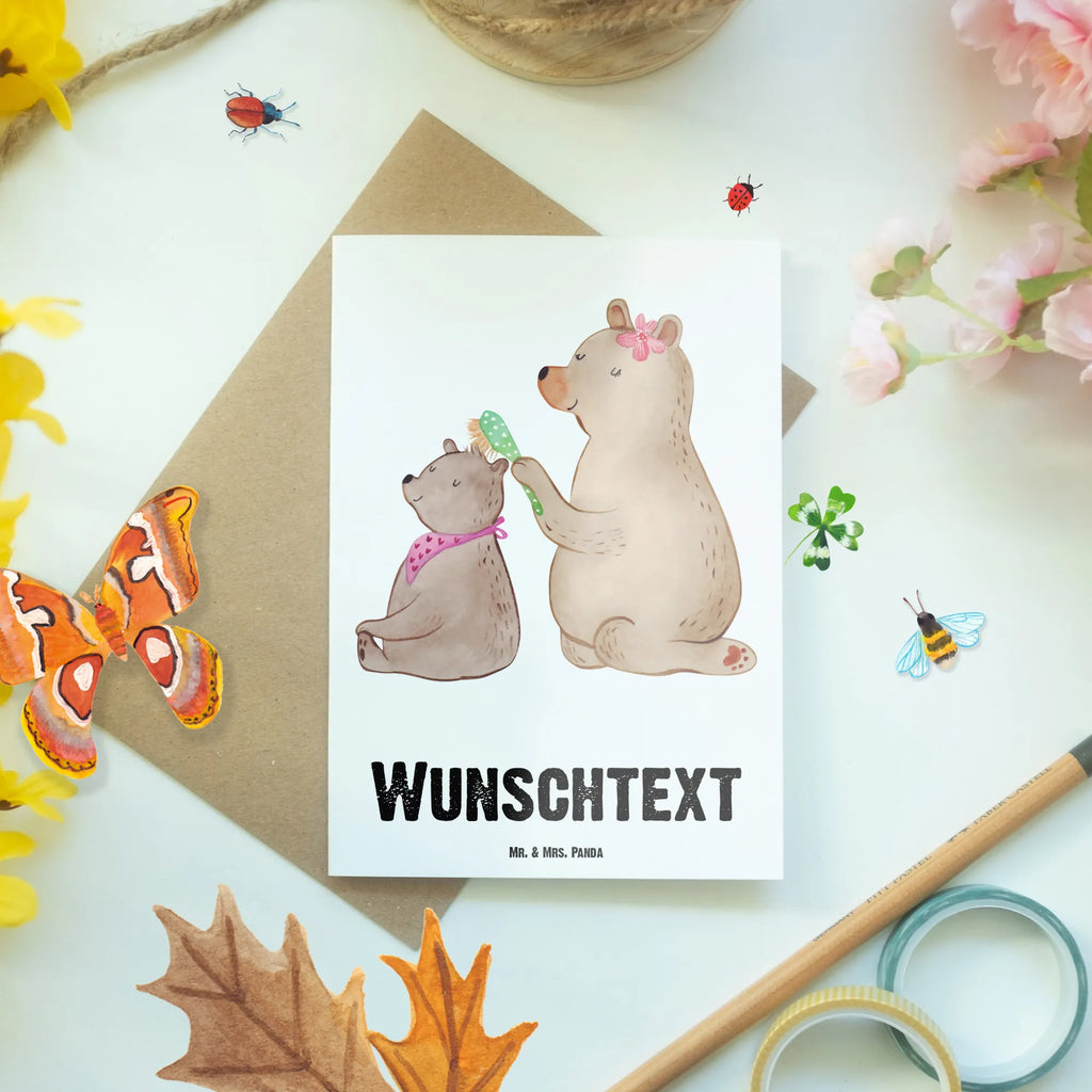 Personalised greetings card bear child Family, Father's Day, Mother's Day, brother, sister, Mom, Dad, Mama, Gift