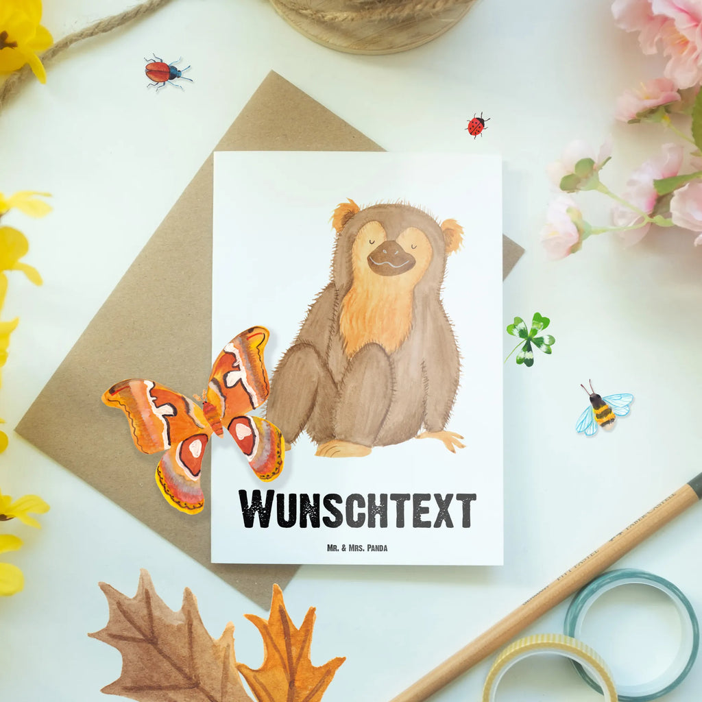 Personalised greetings card Monkey Africa, self-confidence, self-love, selfcare, monkeys, monkey, love, motivation, respect, self-esteem