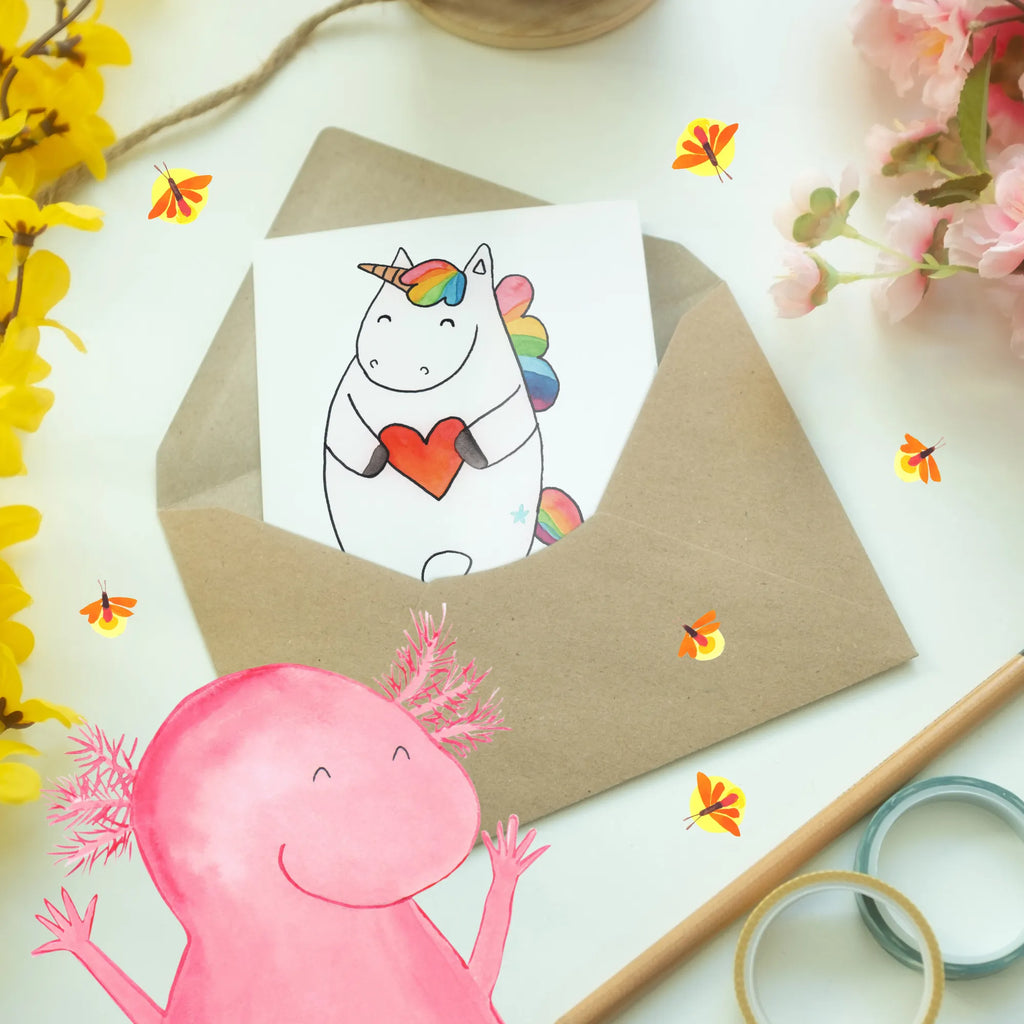 Spersonalizowana kartka z życzeniami Jednorożec serce Jednorożec, jednorożce, dekoracje jednorożca, jednorożec