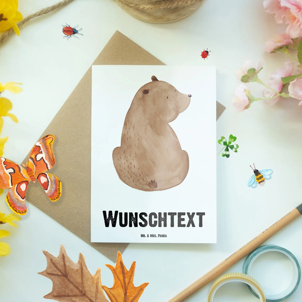Personalisierte Grußkarte Bär Schulterblick Grußkarte als Geldgeschenk, Personalisiertere Klappkarte, Grußkarte mit persönlichen Nachrichten, Personalisierte Geburtstagskarte, Personalisierte Hochzeitskarte, Grußkarte mit Namen, Grußkarte selbst gestalten, Personalisierte Einladungskarte, Personalisierte Grußkarte, Grußkarte selber drucken, Grußkarten personalisiert, Personalisierte Glückwunschkarte, Personalisierte Karte, Bär, Teddy, Teddybär, Bären, Motivation, Weltansicht, Bärenliebe, Selbstachtung, Weisheit