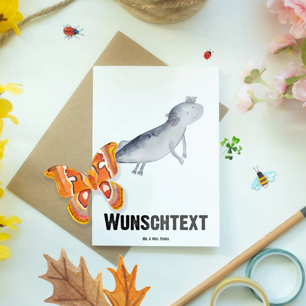 Personalised greetings card axolotl To swim Axolotl, Axelotl, marine animals, Mexican walking fish, salamander, problems, axolot, motivation, tail, problem, solutions, amphibians