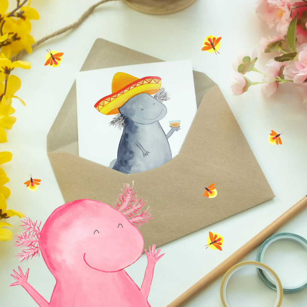 Personalisierte Grußkarte Axolotl Tequila Personalisierte Karte, Grußkarte mit persönlichen Nachrichten, Personalisierte Einladungskarte, Personalisierte Glückwunschkarte, Grußkarten personalisiert, Grußkarte als Geldgeschenk, Personalisierte Geburtstagskarte, Personalisiertere Klappkarte, Grußkarte selber drucken, Grußkarte selbst gestalten, Personalisierte Grußkarte, Personalisierte Hochzeitskarte, Grußkarte mit Namen, Axolotl, Molch, Spruch, Sombrero, Axolot, Lurche, Tequila, Feuerdrache, Feuersalamander, Mexiko, Schwanzlurch, Lurch, Mexico, Zitrone, Motivation