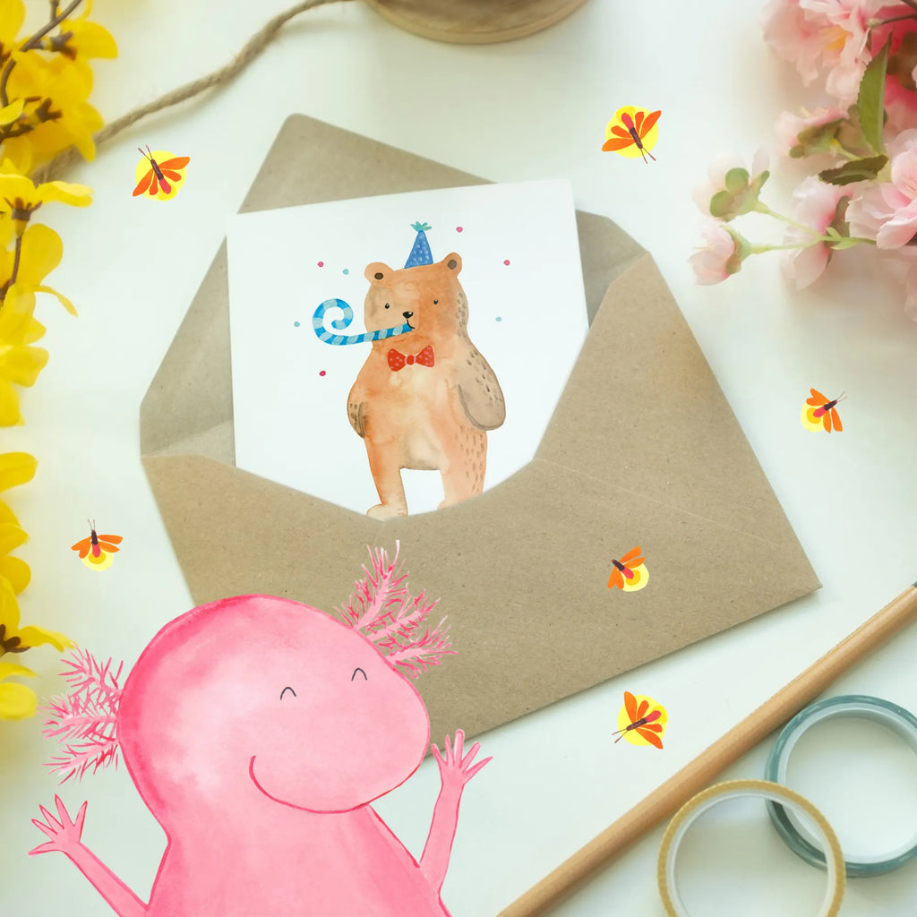 Personalised greetings card bear Birthday bear, teddy, teddy bear, cuddly toy, Happy birthday