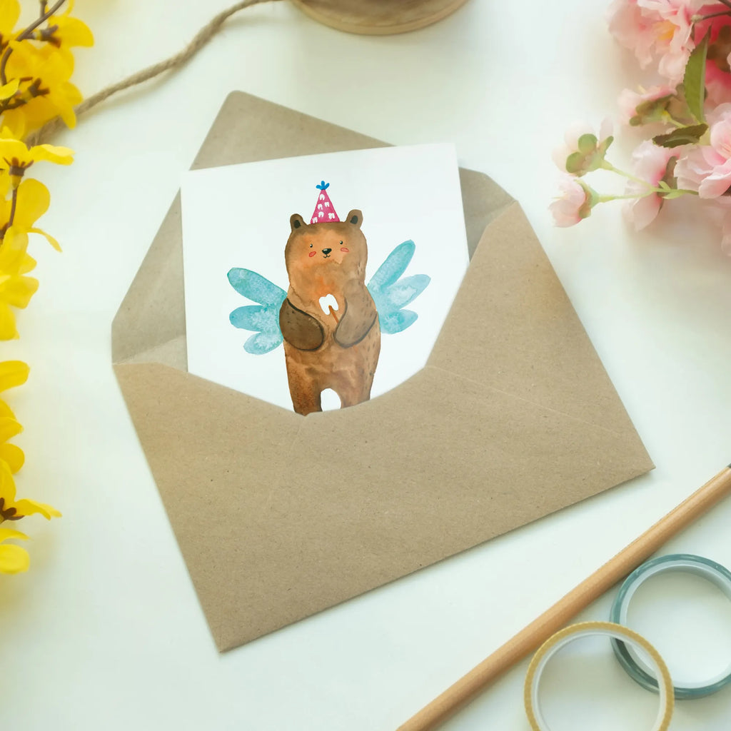 Personalised greetings card bear tooth fairy bear, teddy, teddy bear, cuddly toy, Tooth fairy, first tooth, fairy, milk tooth