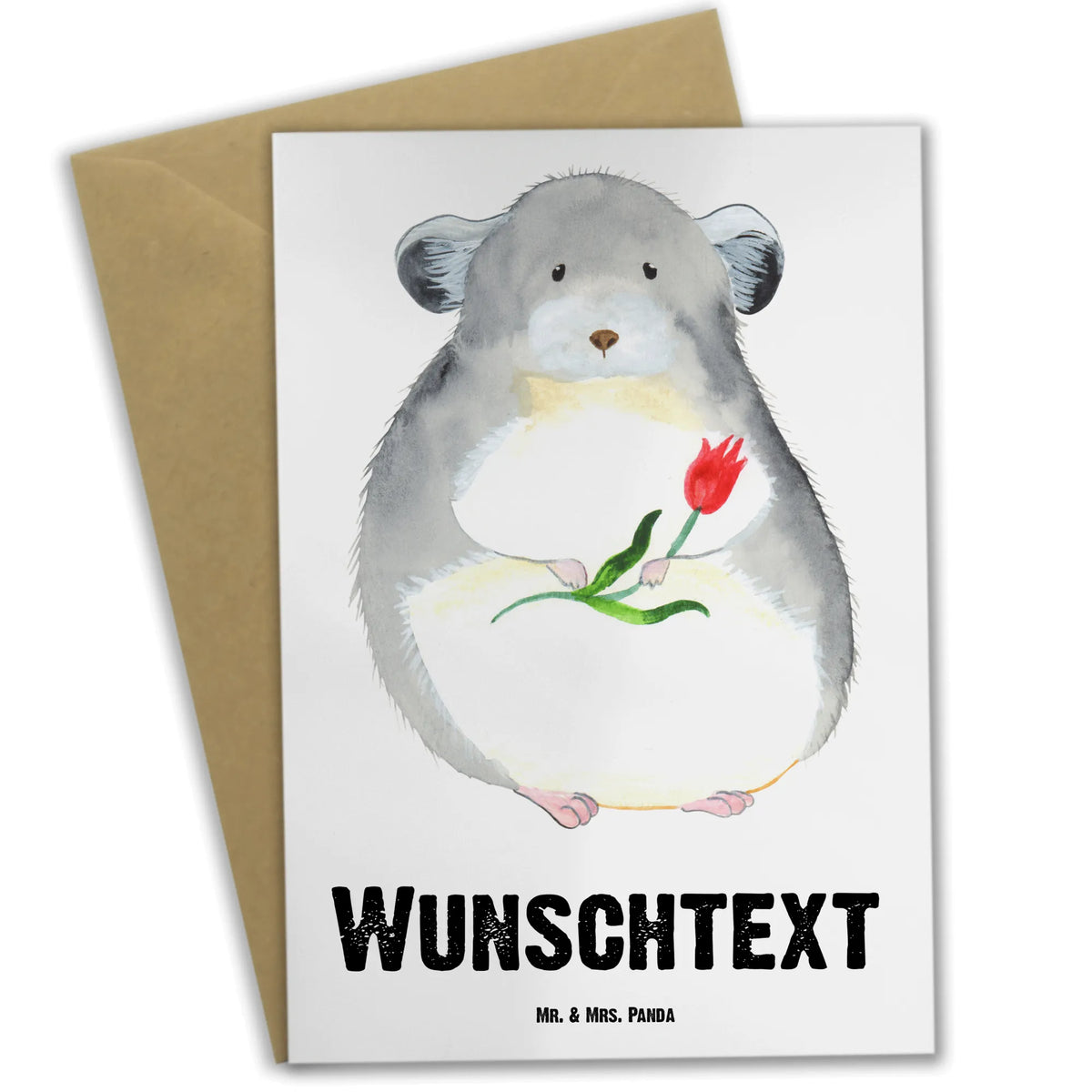 Personalisierte Grußkarte Chinchilla Blume Personalisierte Karte, individuelle grußkarte, Grußkarten Personalisiert, grußkarte personalisiert, Personalisierte Klappkarte, Personalisierte Grußkarte, Grußkarte personalisierbar, Lustige Sprüche, Tiere, Tiermotive, Gute Laune, Büroalltag, Chinchilla, Depressionen, Chaos, Glücklichsein, Liebeskummer, Kummer, traurig sein, Büro, Chinchillas