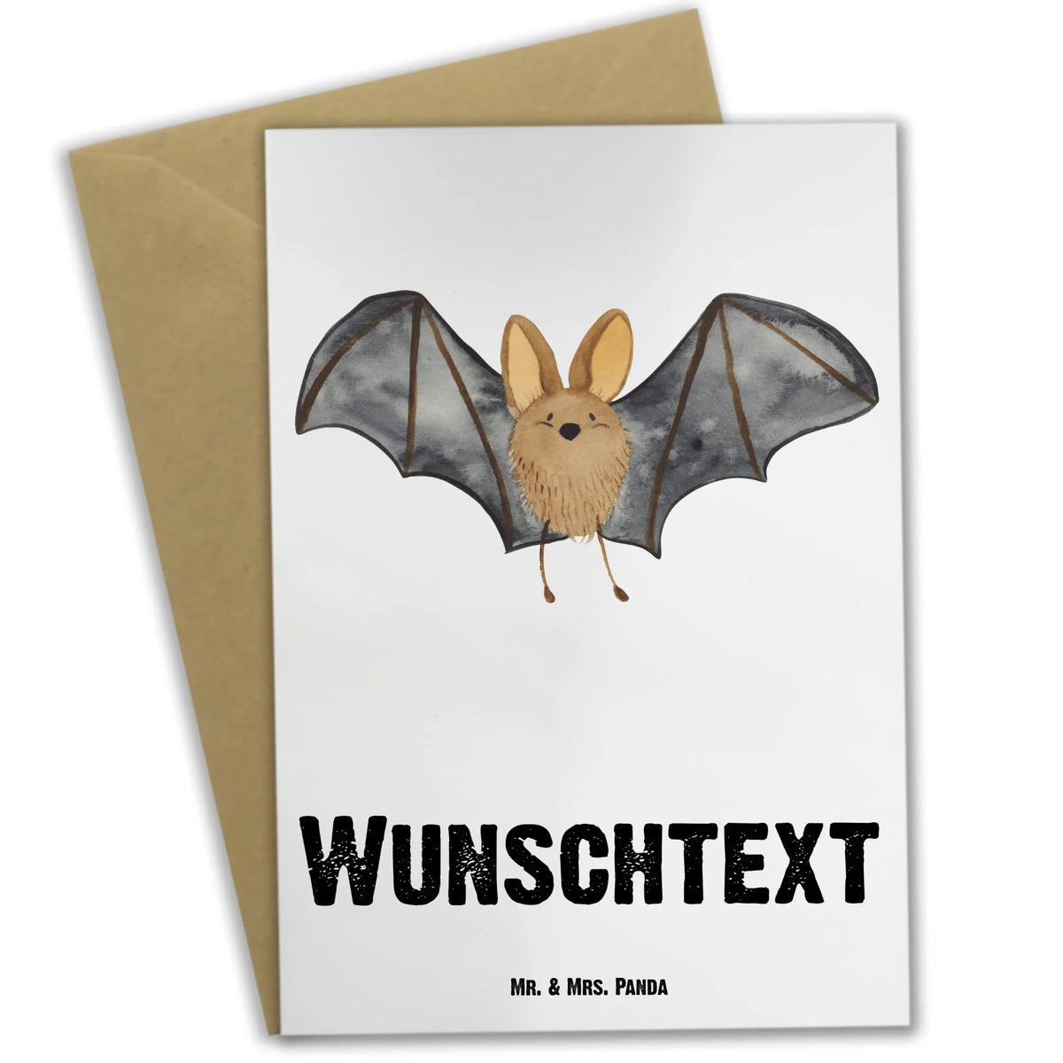Personalised greetings card bat wing small animals, cute, funny, cute animal motives, hand drawn, small world, funny sayings, good mood, happy, gifts, gift ideas, special gifts, animal lover, card