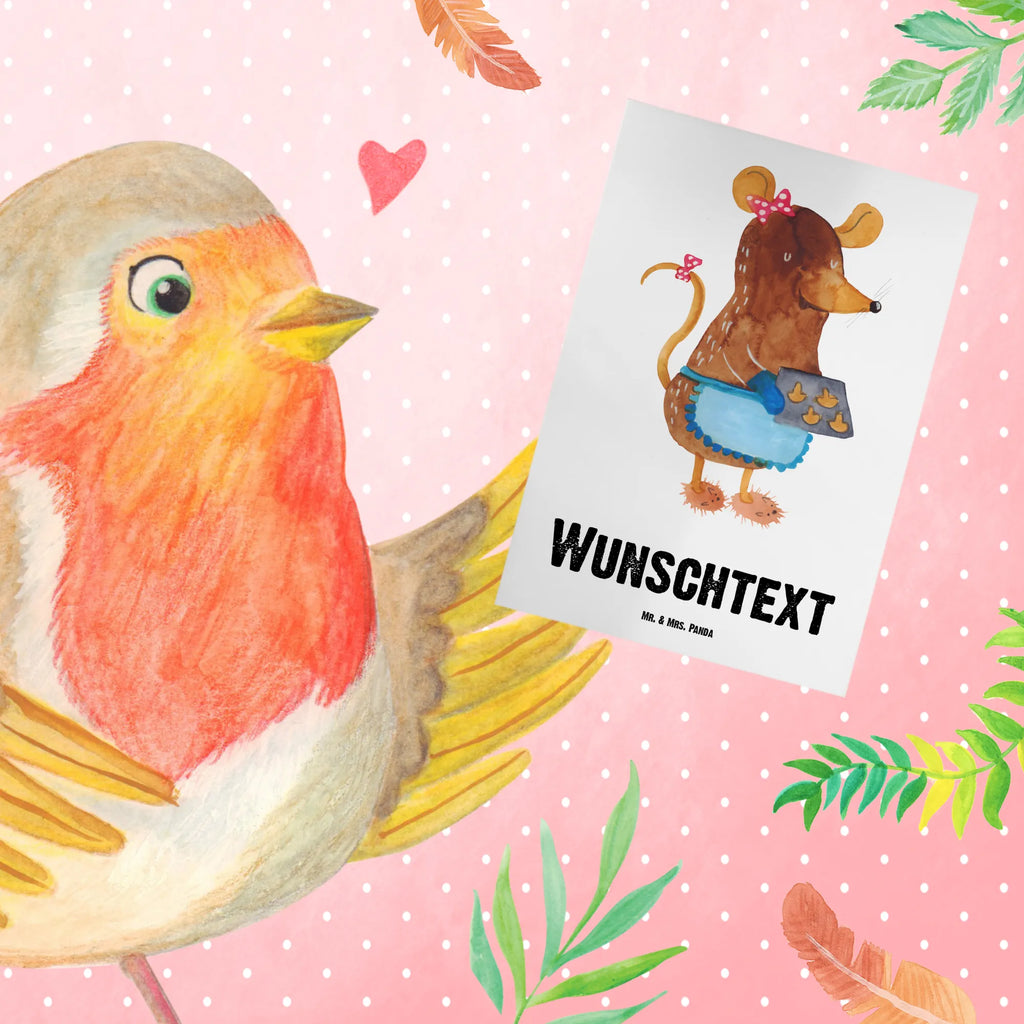 Spersonalizowana kartka z życzeniami Mysz ciastka Zima, Boże Narodzenie, dekoracje świąteczne, Mikołaj, Adwent, Wigilia, zimowy motyw