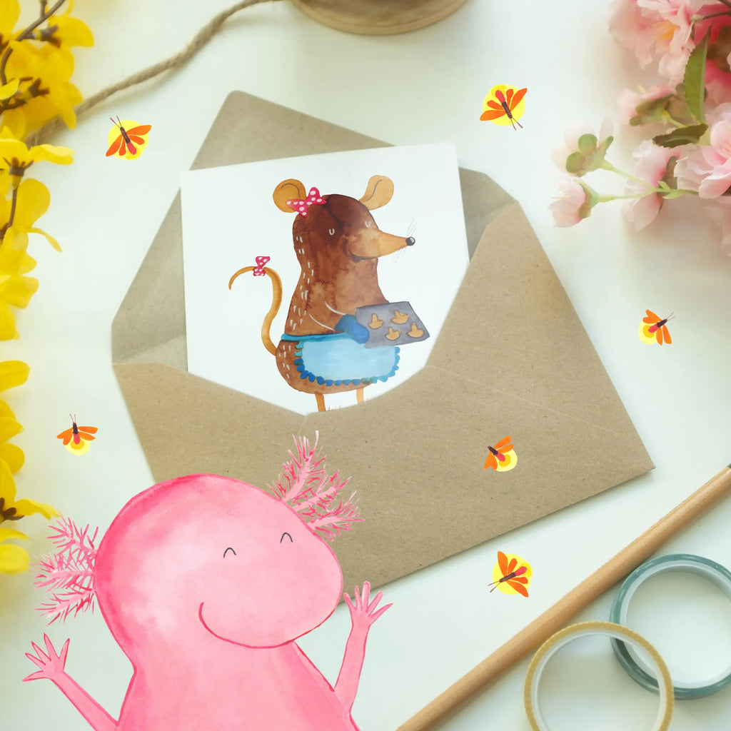 Spersonalizowana kartka z życzeniami Mysz ciastka Zima, Boże Narodzenie, dekoracje świąteczne, Mikołaj, Adwent, Wigilia, zimowy motyw