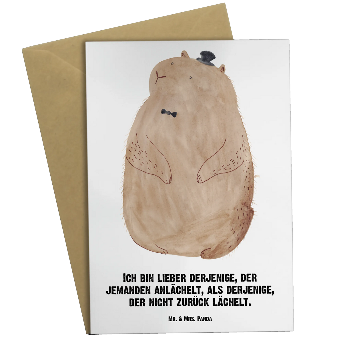 Personalised greetings card Groundhog small animals, cute, funny, cute animal motives, hand drawn, small world, funny sayings, good mood, happy, gifts, gift ideas, special gifts, animal lover, card, cheerfulness, friendliness, decency, respect, Groundhog, etiquette