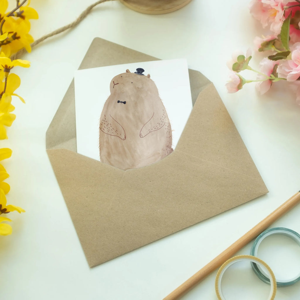 Personalised greetings card Groundhog small animals, cute, funny, cute animal motives, hand drawn, small world, funny sayings, good mood, happy, gifts, gift ideas, special gifts, animal lover, card, cheerfulness, friendliness, decency, respect, Groundhog, etiquette