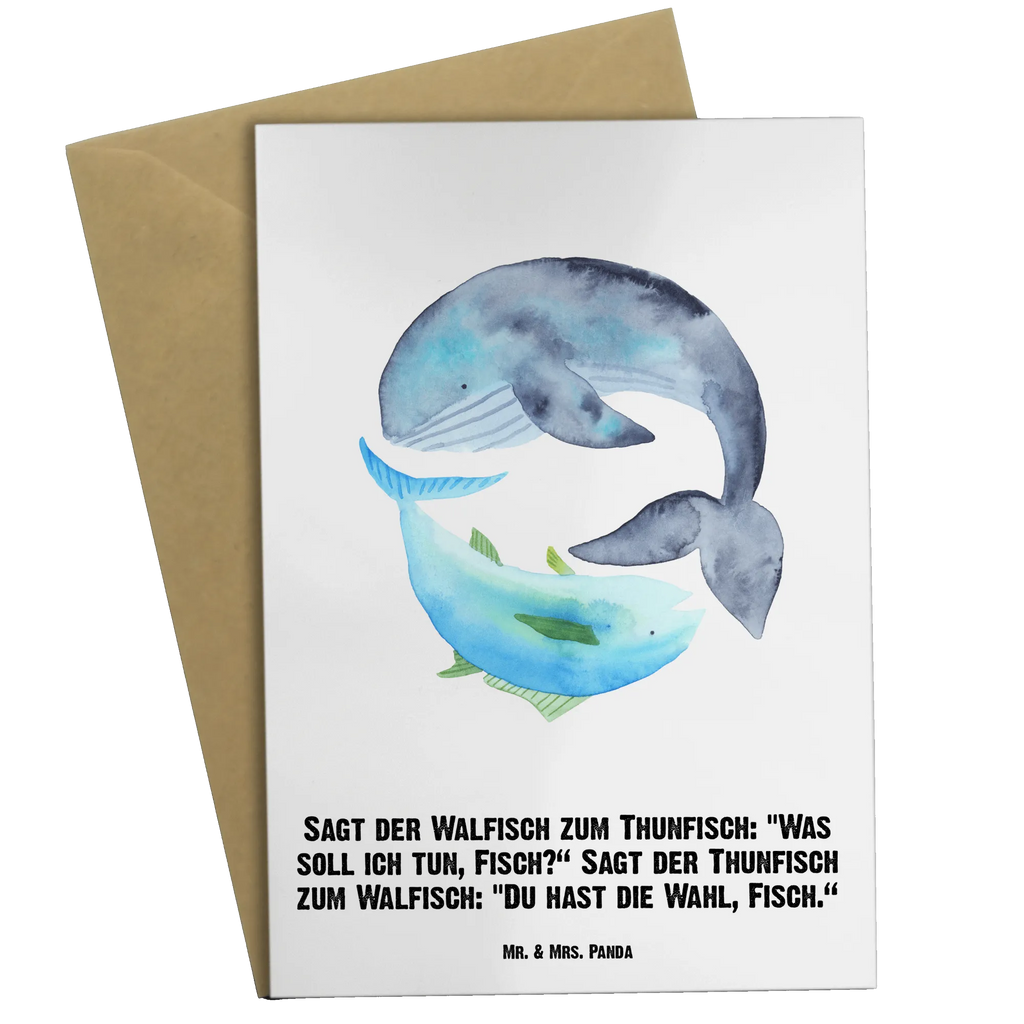 Personalised greetings card whale tuna small animals, cute, funny, cute animal motives, hand drawn, small world, funny sayings, good mood, happy, gifts, gift ideas, special gifts, animal lover, card, saying funny, joke, saying of the day, flat joke gift, flat joke, choice, tuna, word joke funny, whale