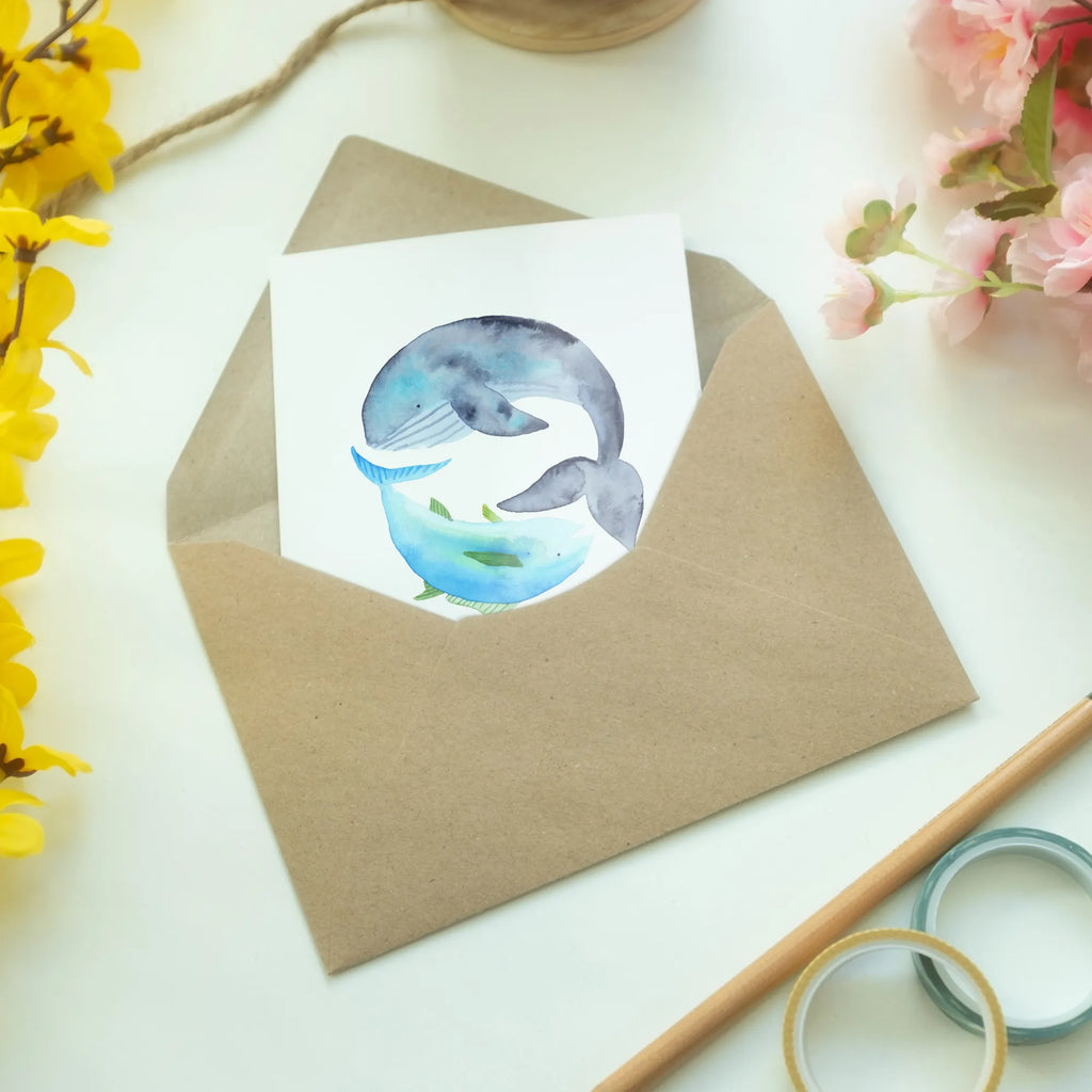 Personalised greetings card whale tuna small animals, cute, funny, cute animal motives, hand drawn, small world, funny sayings, good mood, happy, gifts, gift ideas, special gifts, animal lover, card, saying funny, joke, saying of the day, flat joke gift, flat joke, choice, tuna, word joke funny, whale