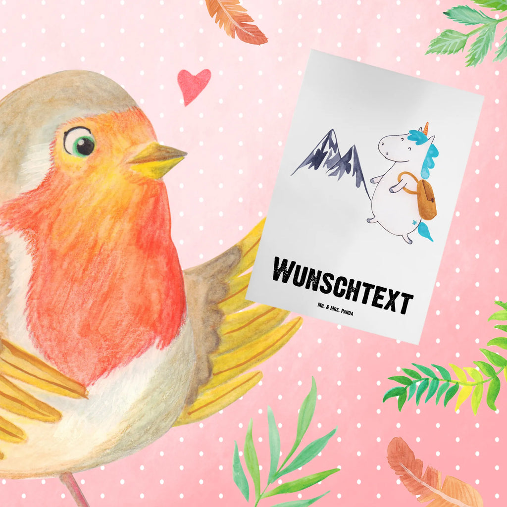 Personalised greetings card unicorn climber unicorn, unicorns, vacation, adventure, explorer, Einhorn, travel, world traveler, english, mountaineer, adventurer, mountains, world trip