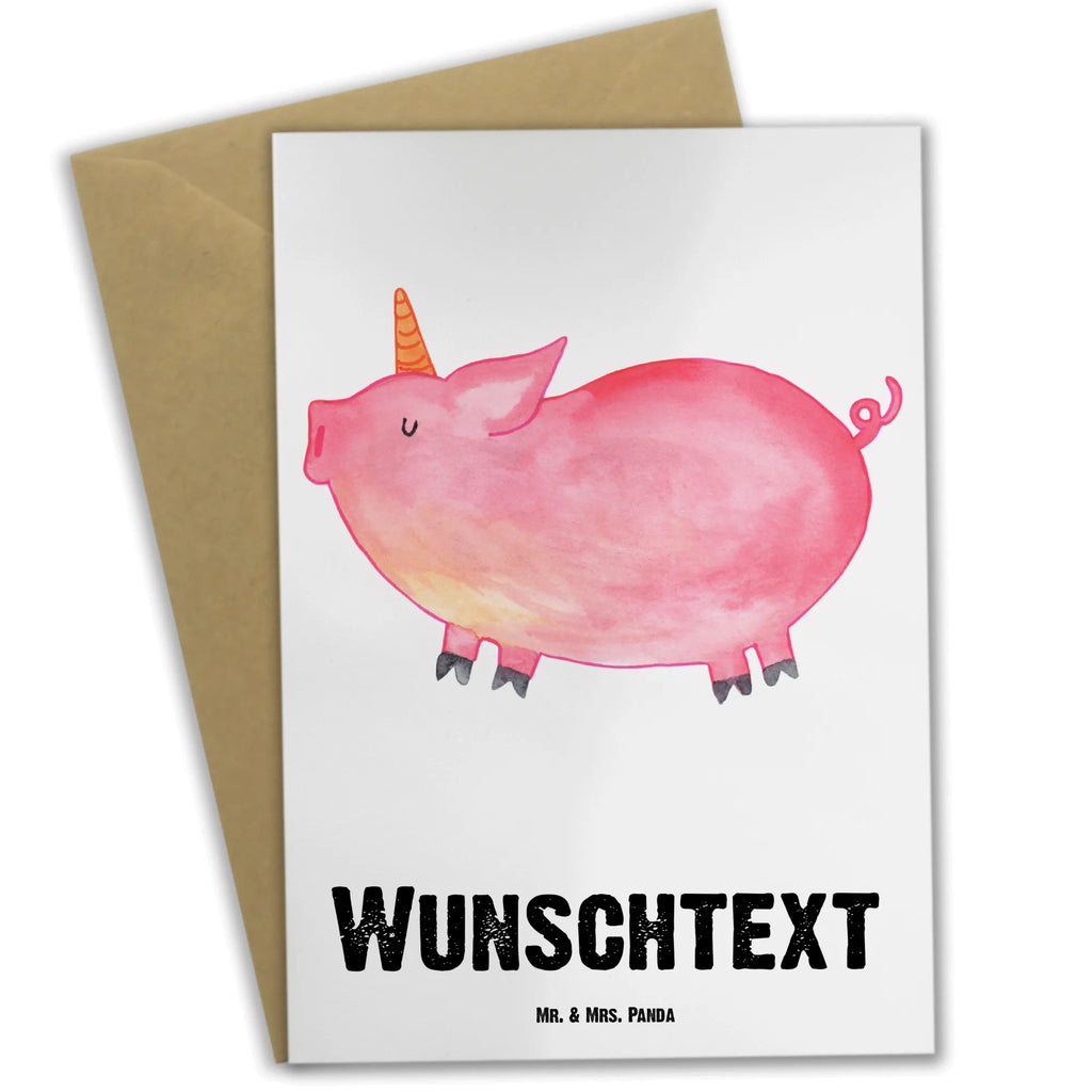 Spersonalizowana kartka z życzeniami jednorożec świnia Jednorożec, jednorożce, dekoracje jednorożca, jednorożec