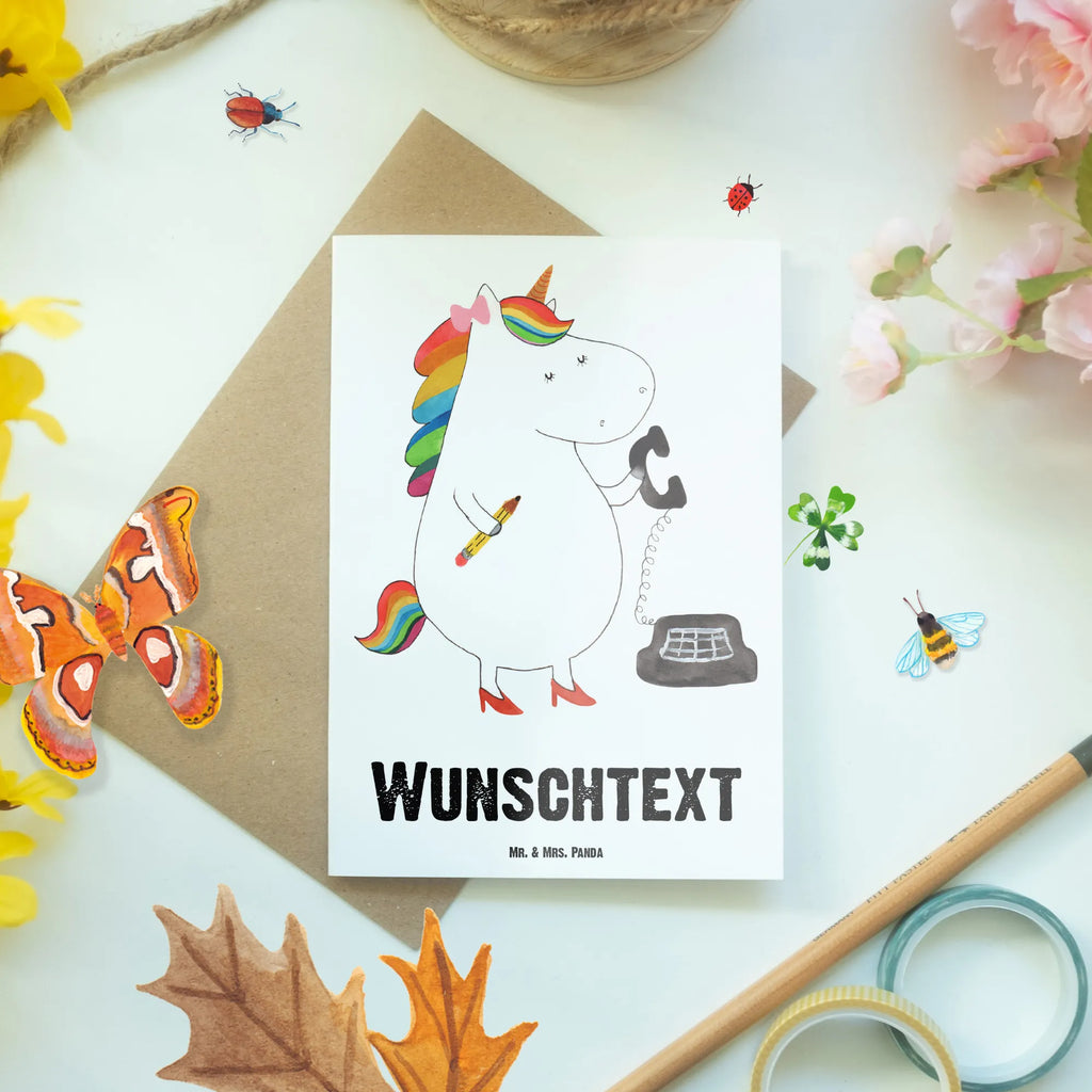 Personalised greetings card unicorn secretary unicorn, unicorns, attorney, office help, office worker, Secretary, gift colleg, tax office, office, secretary present