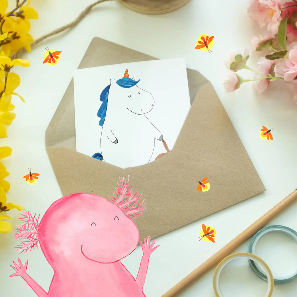 Personalised greetings card unicorn teddy unicorn, unicorns, bed, girlfriend, good night, sleep, dreaming, single, Unicorn, child gift, sweet, child present, single life