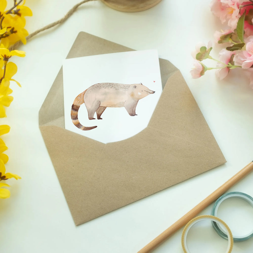 Personalised greetings card Nasal Bear small animals, cute, funny, cute animal motives, hand drawn, small world, funny sayings, good mood, happy, gifts, gift ideas, special gifts, animal lover, card, trunk bear, Nose bear, nose bear, bear