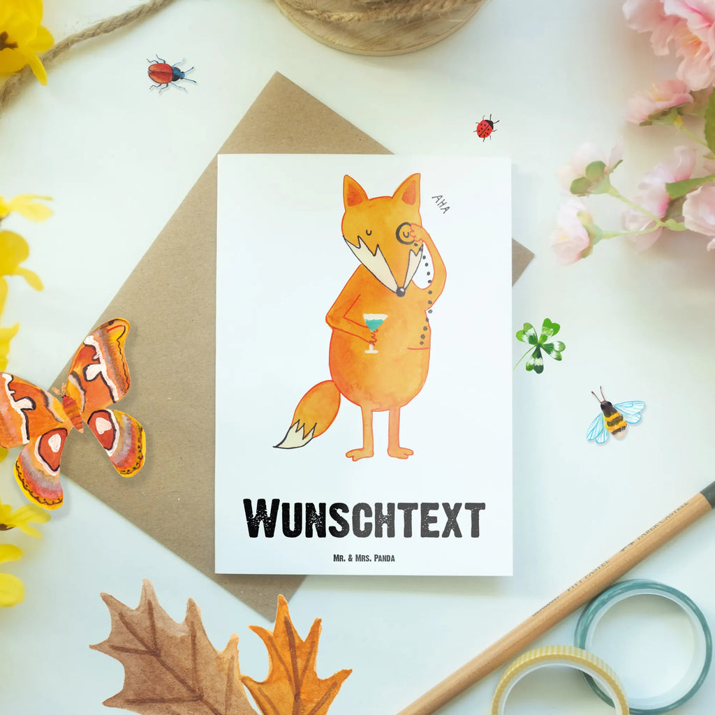 Personalised greetings card Fox lord fox, foxes, forest wildlife, clever as a fox, animal lover, saying funny, motivation saying, problem solving, lovesickness gift, words of consolation