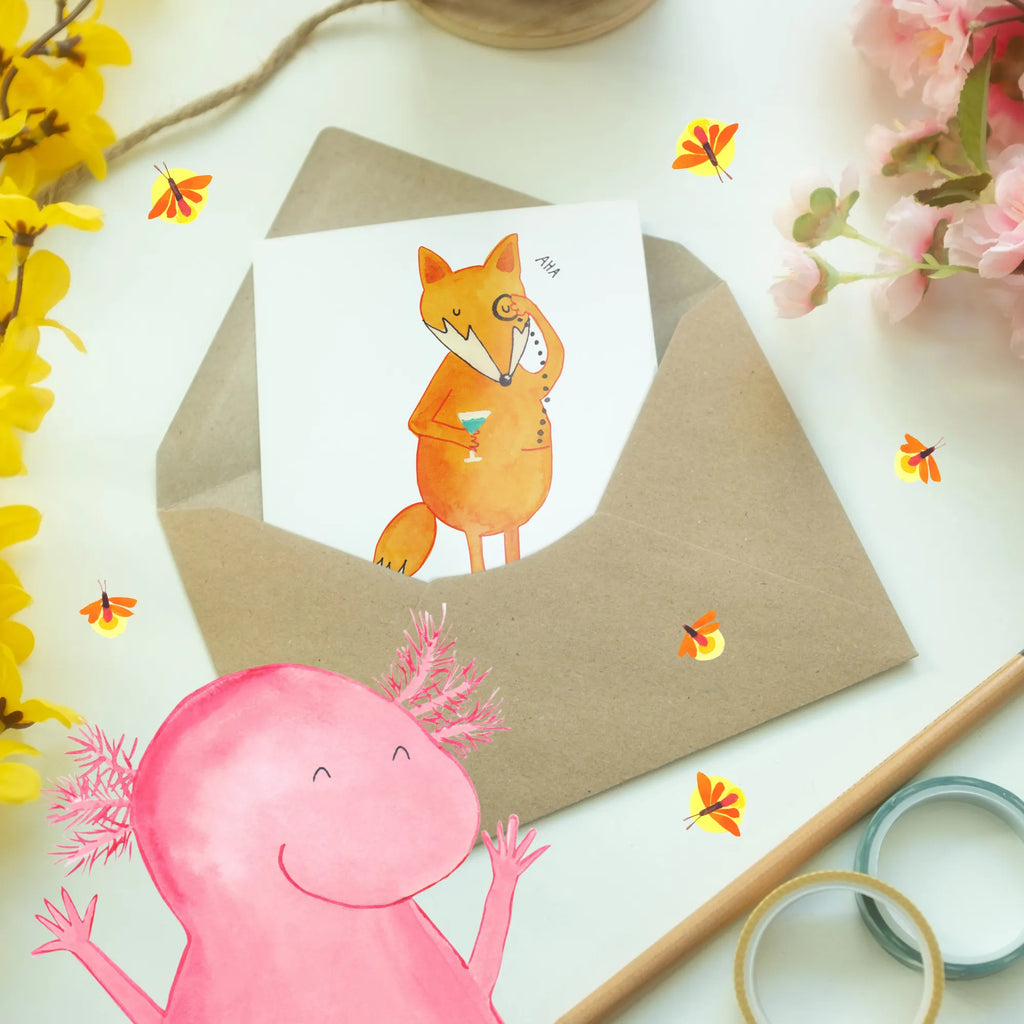 Personalised greetings card Fox lord fox, foxes, forest wildlife, clever as a fox, animal lover, saying funny, motivation saying, problem solving, lovesickness gift, words of consolation