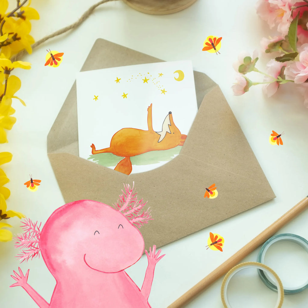 Personalised greetings card Fox Stars fox, foxes, forest wildlife, clever as a fox, animal lover, Romance, Saying beautiful, Fox, Saying positive, Always Look on the Bright Side of Life, words of consolation