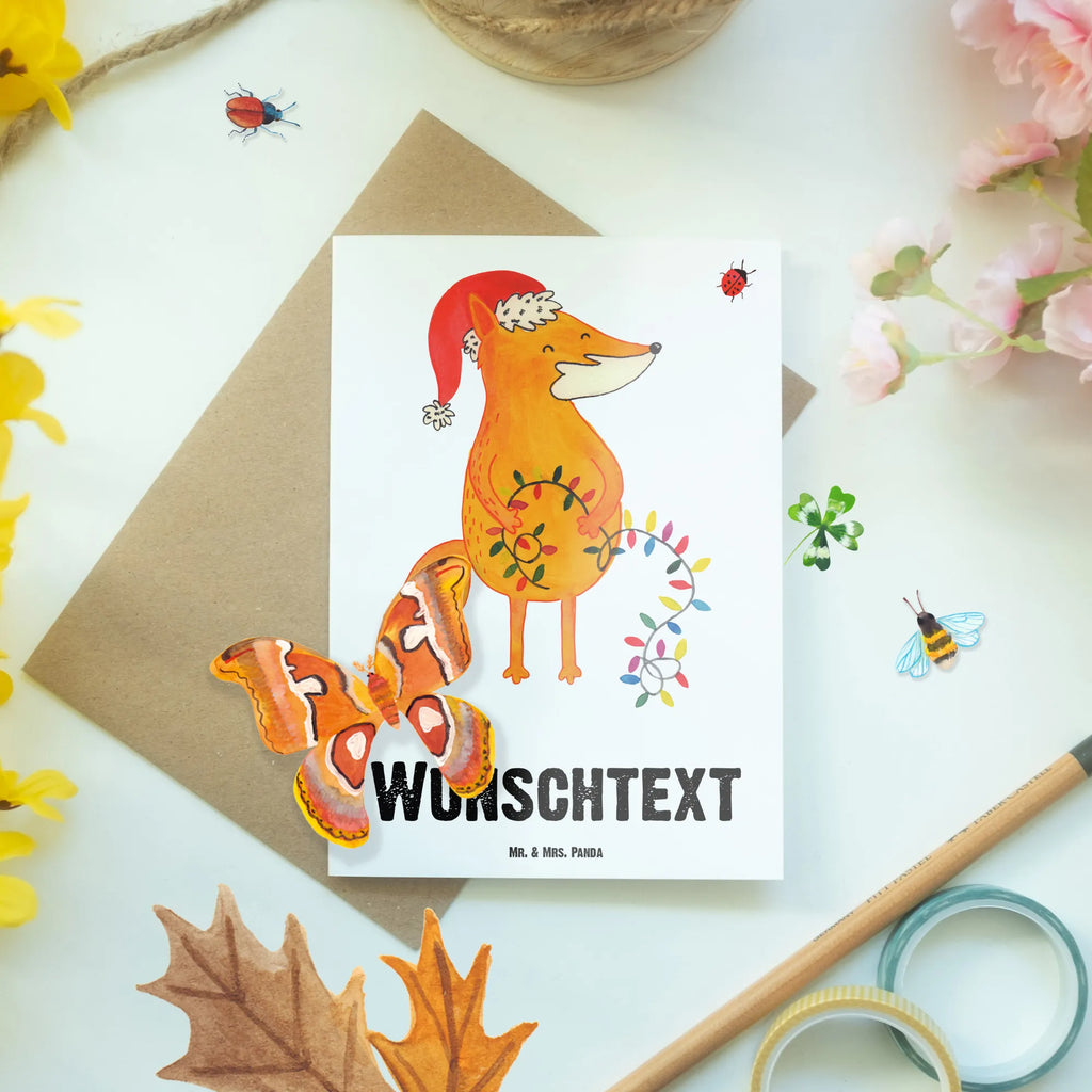 Personalised greetings card Fox Christmas Winter, Christmas, Christmas time, snow, Gift Christmas, Fox, Santa Claus, Foxes, Saying beautiful, Christmas Eve