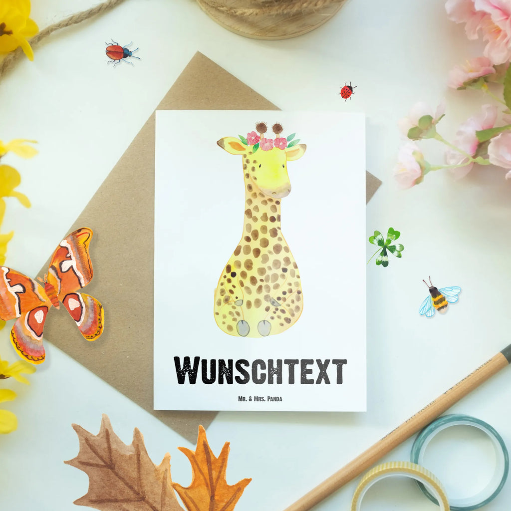 Personalisierte Grußkarte Giraffe Blumenkranz Grußkarte mit Namen, Grußkarte Selber Drucken, Grußkarte Selbst Gestalten, Grußkarten Personalisiert, Personalisierte Postkarte, Grußkarte mit Persönlichen Nachrichten, Personalisiertere Klappkarte, Grußkarte als Geldgeschenk, Personalisierte Karte, Personalisierte Einladungskarte, Personalisierte Glückwunschkarte, Personalisierte Grußkarte, Personalisierte Geburtstagskarte, Personalisierte Hochzeitskarte, Afrika, Wildtiere, Giraffe, Blumenkranz, Freundin, Selbstliebe, Abenteurer