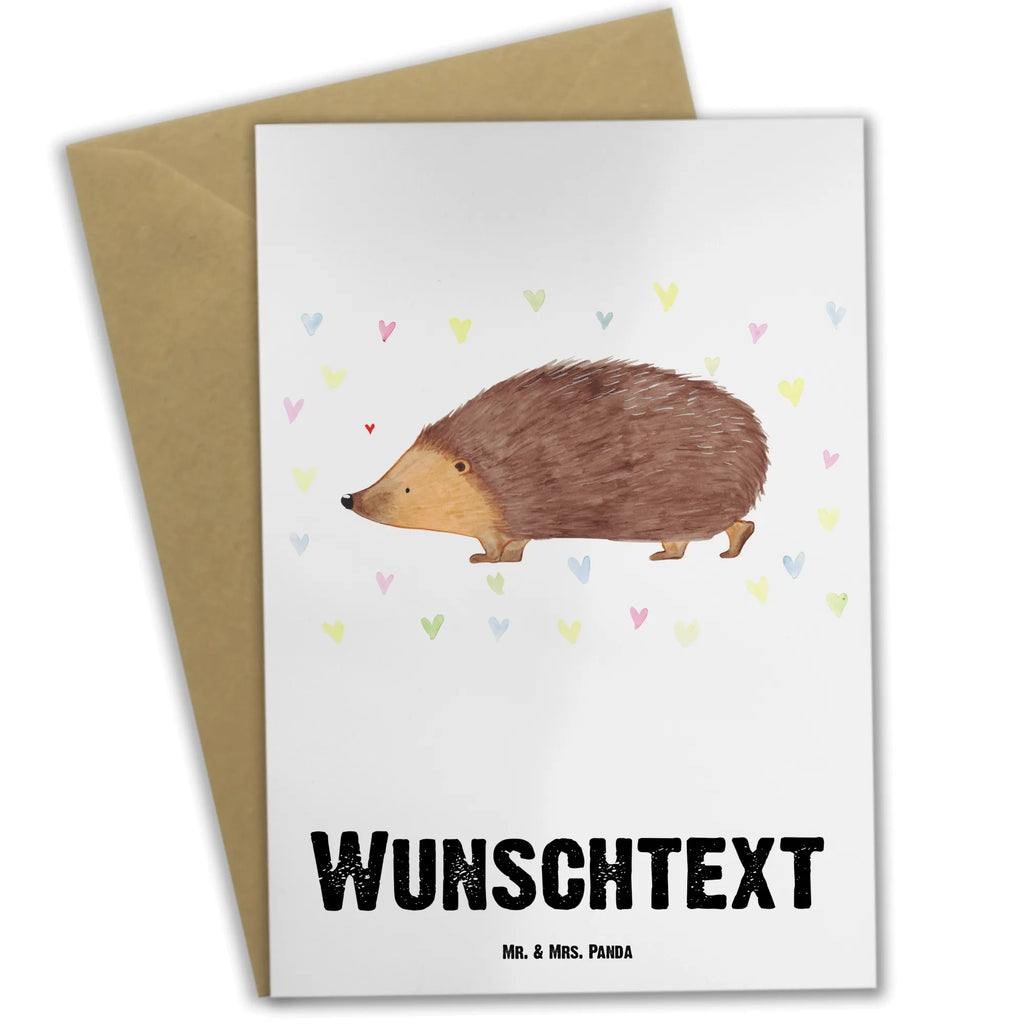 Personalised greetings card Hedgehog hearts small animals, cute, funny, cute animal motives, hand drawn, small world, funny sayings, good mood, happy, gifts, gift ideas, special gifts, animal lover, card, heart, trust, hedgehog, Love, kiss, hearts, life
