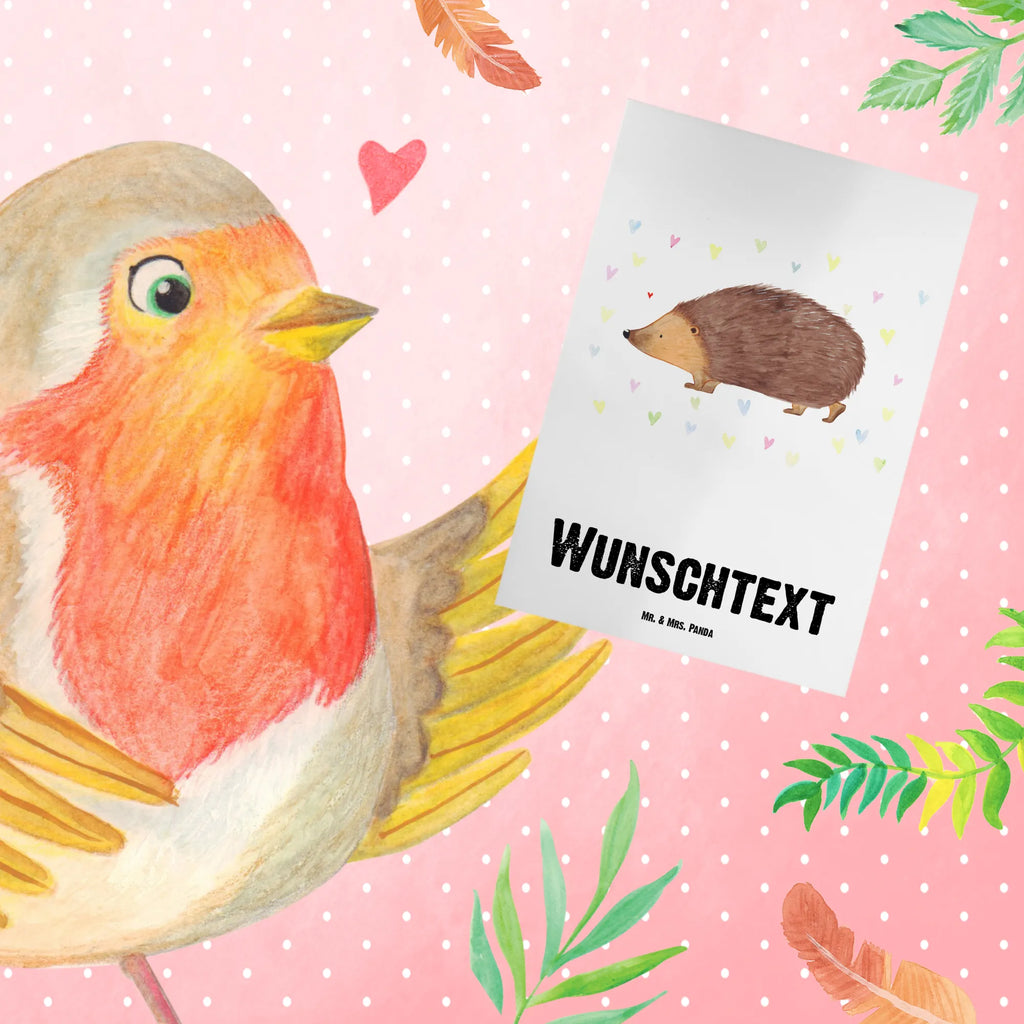 Personalised greetings card Hedgehog hearts small animals, cute, funny, cute animal motives, hand drawn, small world, funny sayings, good mood, happy, gifts, gift ideas, special gifts, animal lover, card, heart, trust, hedgehog, Love, kiss, hearts, life