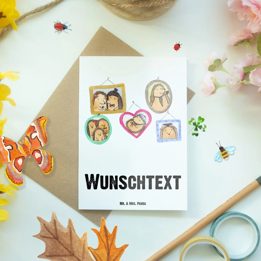 Personalised greetings card Hedgehog family Family, Father's Day, Mother's Day, brother, sister, Mom, Dad, solidarity, hedgehogs, happiness, mum, love, pictures, dad