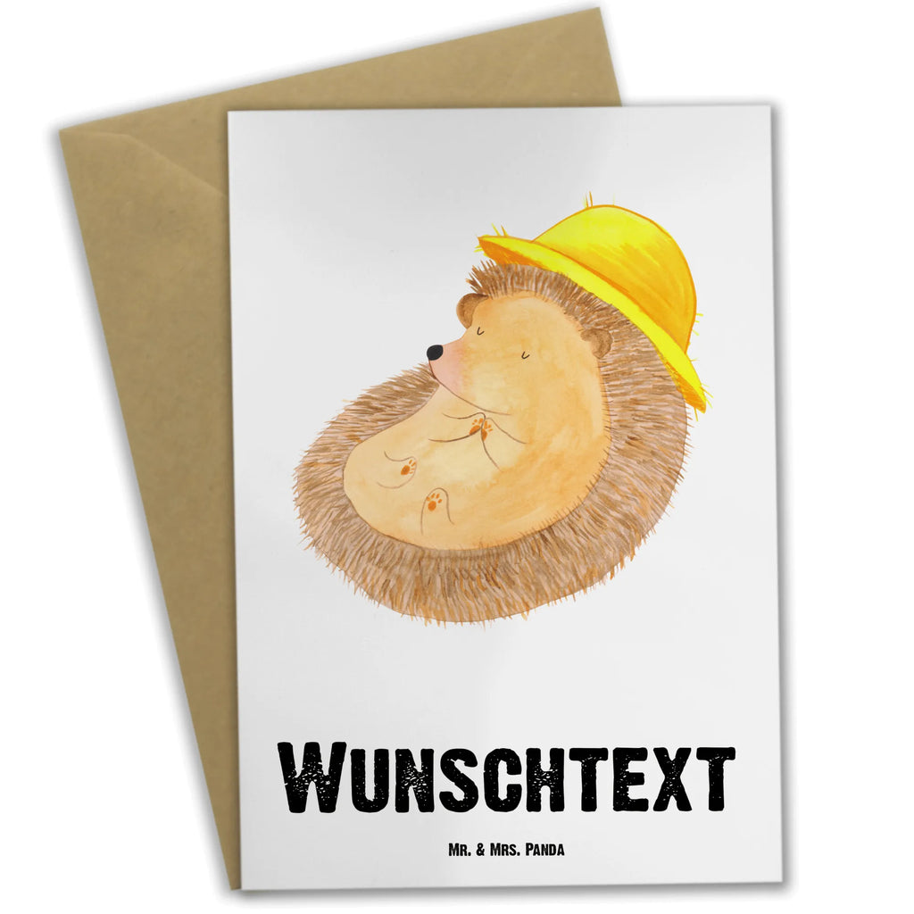 Personalised greetings card Hedgehog Pray small animals, cute, funny, cute animal motives, hand drawn, small world, funny sayings, good mood, happy, gifts, gift ideas, special gifts, animal lover, card, hedgehog, hedgehog with hat, sun hat, life, gratitude, be grateful, pray, enjoy, God, Amen