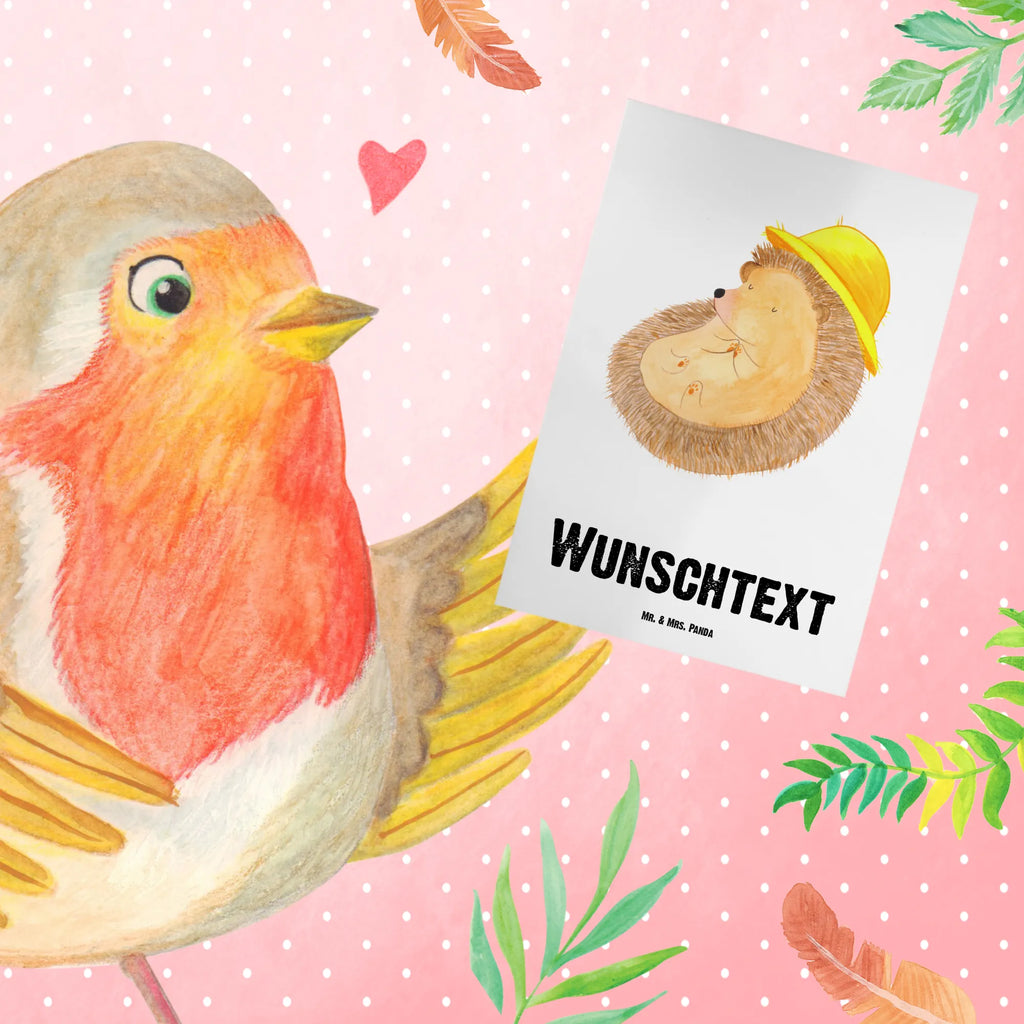 Personalised greetings card Hedgehog Pray small animals, cute, funny, cute animal motives, hand drawn, small world, funny sayings, good mood, happy, gifts, gift ideas, special gifts, animal lover, card, hedgehog, hedgehog with hat, sun hat, life, gratitude, be grateful, pray, enjoy, God, Amen