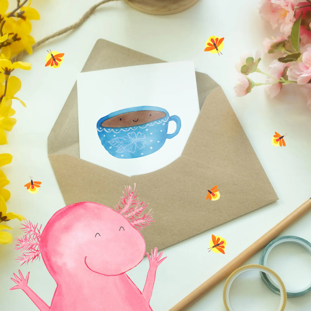 Spersonalizowana kartka z życzeniami Kawa kubek Motywy zwierzęce, dobra energia, zabawne powiedzonka, zwierzęta