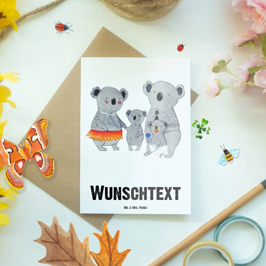 Personalised greetings card Koala Family Family, Father's Day, Mother's Day, brother, sister, Mom, Dad, dad, Koala, family, mom, children, family life, siblings, koalas