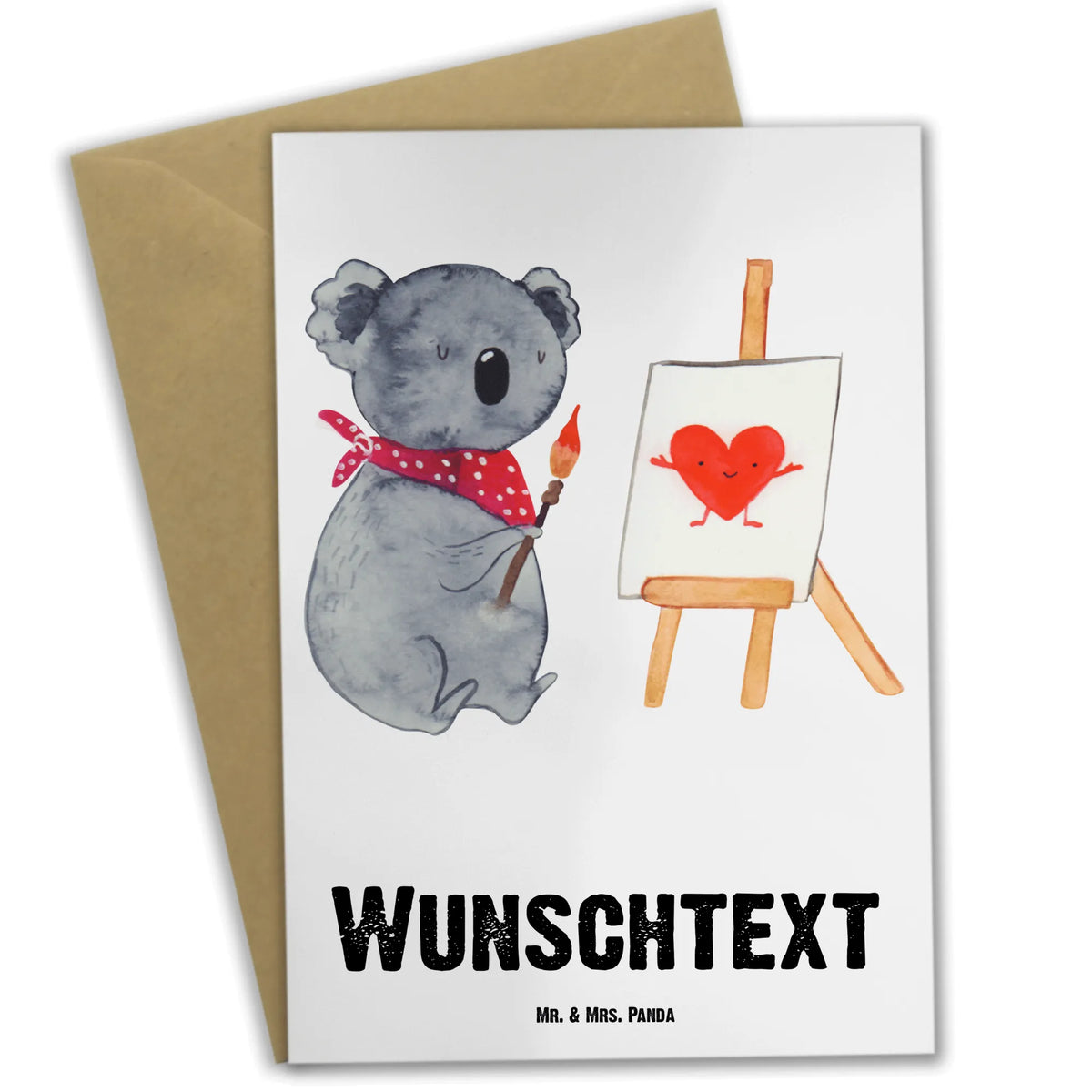 Personalised greetings card Koala bear Artist Koala, love gift, proof of love, love, feelings, drawing, artist