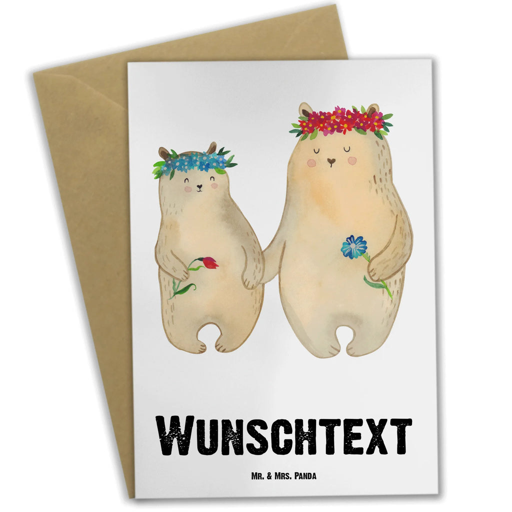 Personalised greetings card Bears with flower crown Family, Father's Day, Mother's Day, brother, sister, Mom, Dad, daughters, favorite mommy, family, mommy, favorite person, gift mommy. mother's day, best mommy, children, bears, Bear, child, daughter, role model, world best mommy, mom