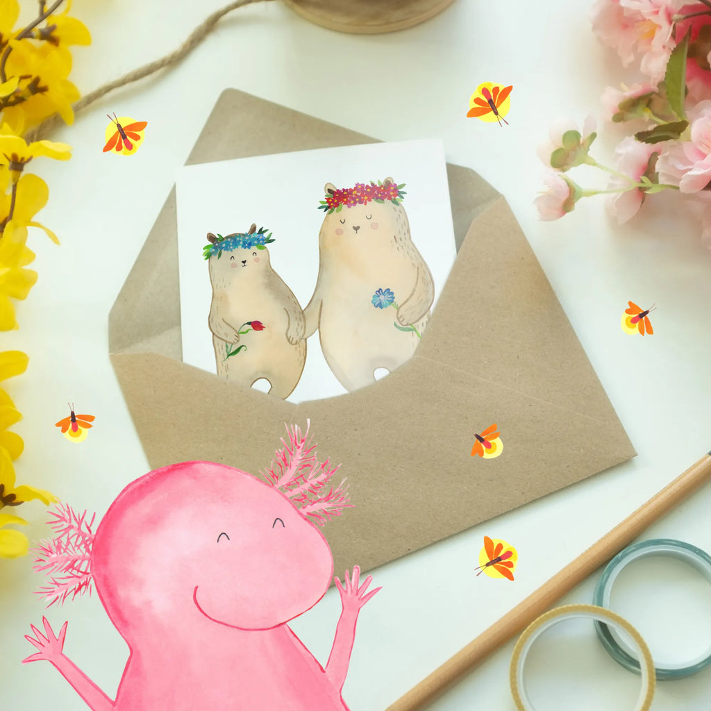Personalised greetings card Bears with flower crown Family, Father's Day, Mother's Day, brother, sister, Mom, Dad, daughters, favorite mommy, family, mommy, favorite person, gift mommy. mother's day, best mommy, children, bears, Bear, child, daughter, role model, world best mommy, mom