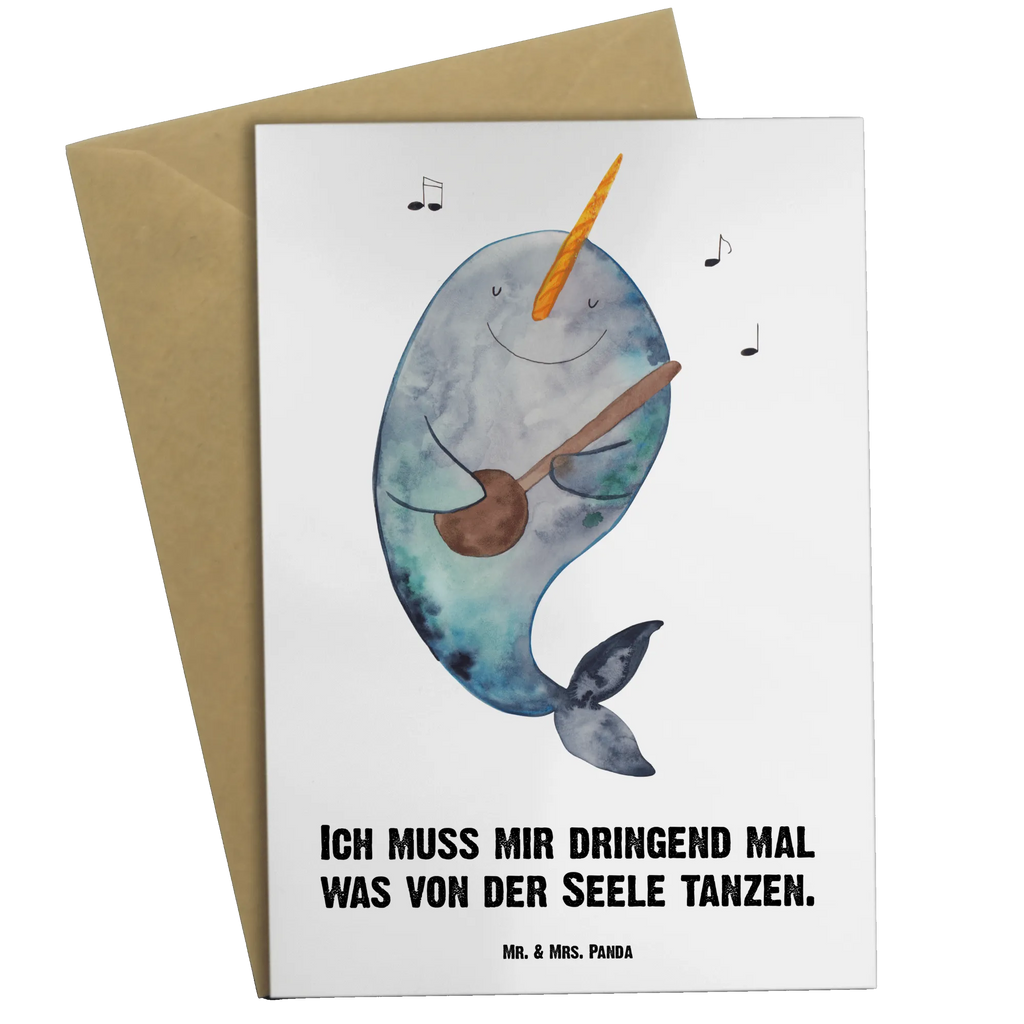 Spersonalizowana kartka z życzeniami narwal Gitara Zwierzeta morskie, Morze, Wakacje