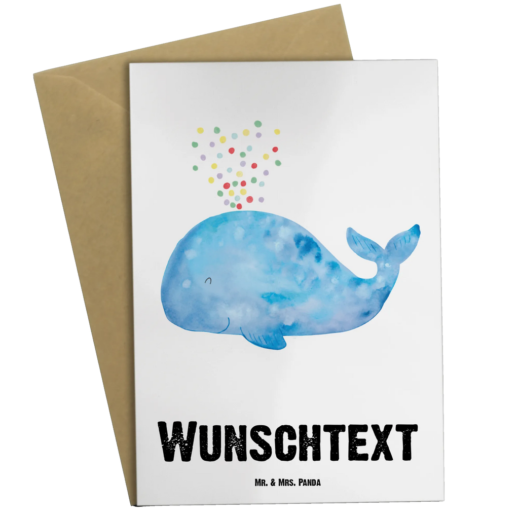 Spersonalizowana kartka z życzeniami wieloryb konfetti Zwierzeta morskie, Morze, Wakacje