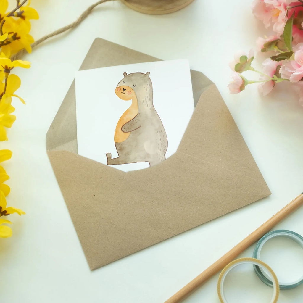 Personalised greetings card otter Belly otter, marten, sea otter, European otter, water mammal, aquatic animal, baby otter, predator, water, otter gifts, animal lover, gift ideas for animal lovers, animal, mammal, water animal, gifts for people in love, Otter Sea Otter Lake Otter