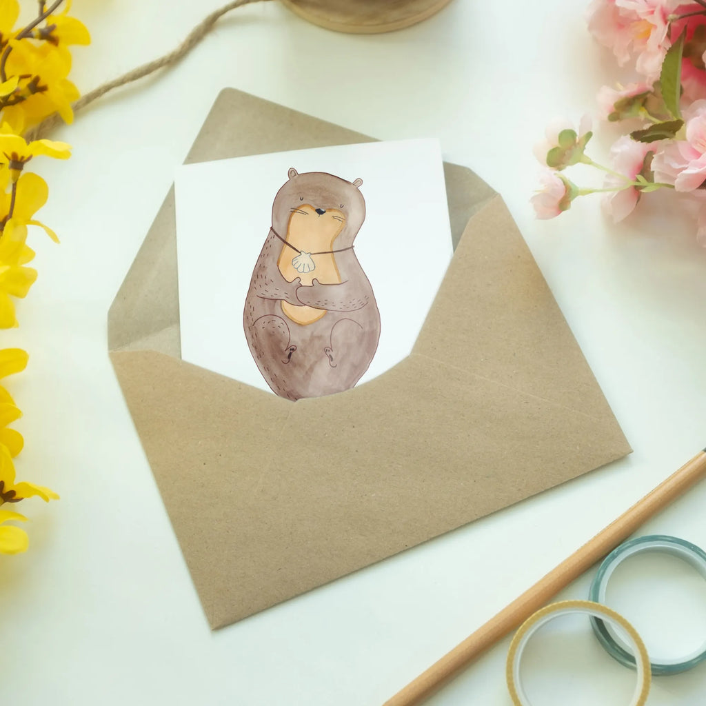 Spersonalizowana kartka z życzeniami wydra muszla Kuna, wydra, morska wydra