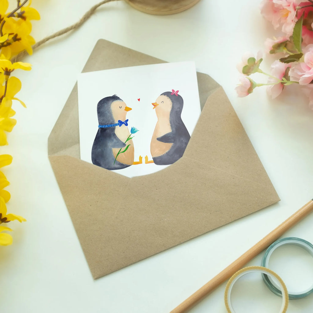 Personalised greetings card Penguin pair Penguin, North Pole, Winter, Penguins, engagement, dream couple, wedding day, proof of love, anniversary, lovers, wedding, love gift, great love, penguin, love, penguins, wedding gift