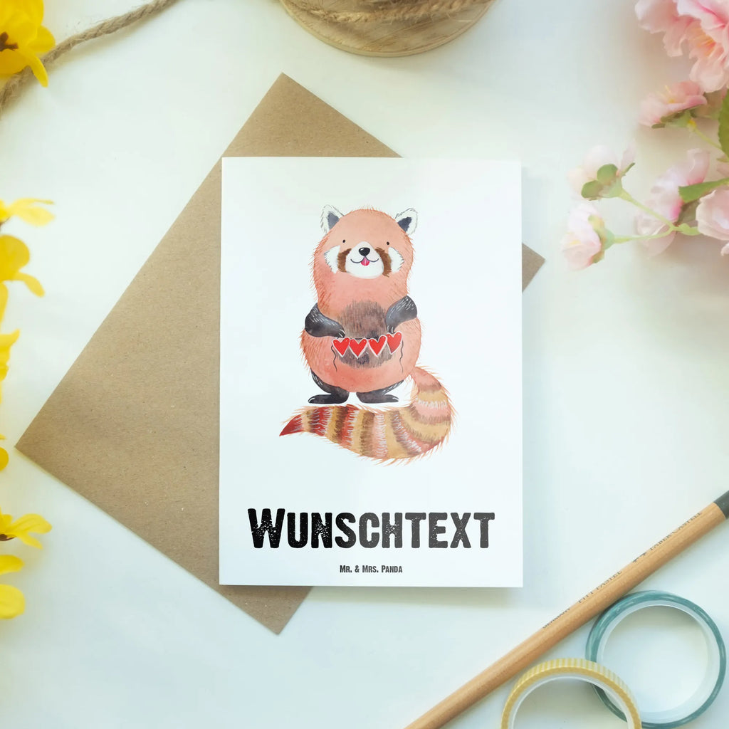 Spersonalizowana kartka z życzeniami Czerwony Panda Motywy zwierzęce, dobra energia, zabawne powiedzonka, zwierzęta