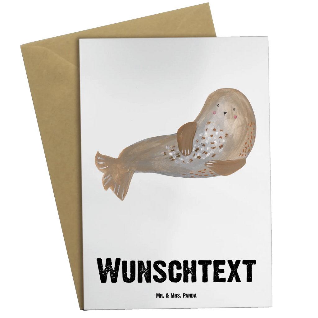 Personalised greetings card seal Laugh small animals, cute, funny, cute animal motives, hand drawn, small world, funny sayings, good mood, happy, gifts, gift ideas, special gifts, animal lover, card, North Sea, Baltic Sea, Seal, Sea animal, Beach, Seals