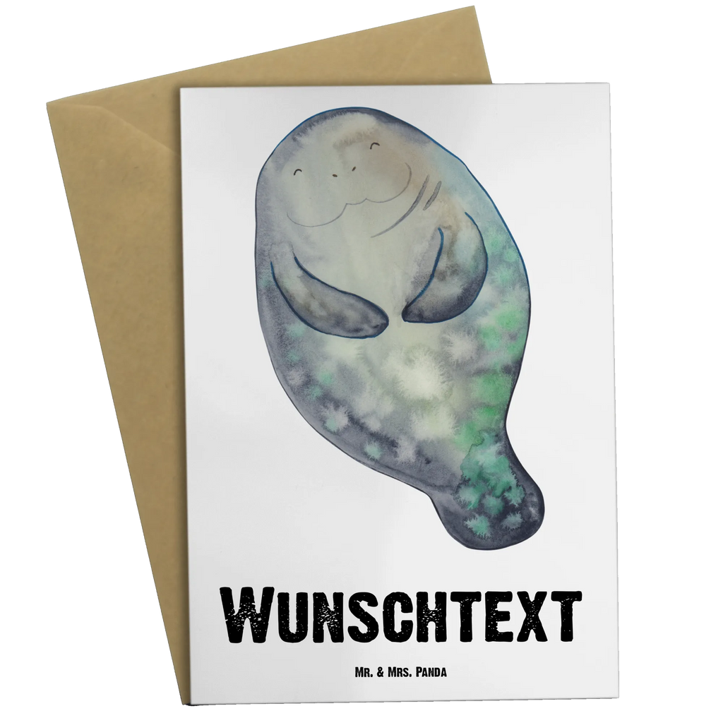 Spersonalizowana kartka z życzeniami morska krowa Szczęśliwy Zwierzeta morskie, Morze, Wakacje