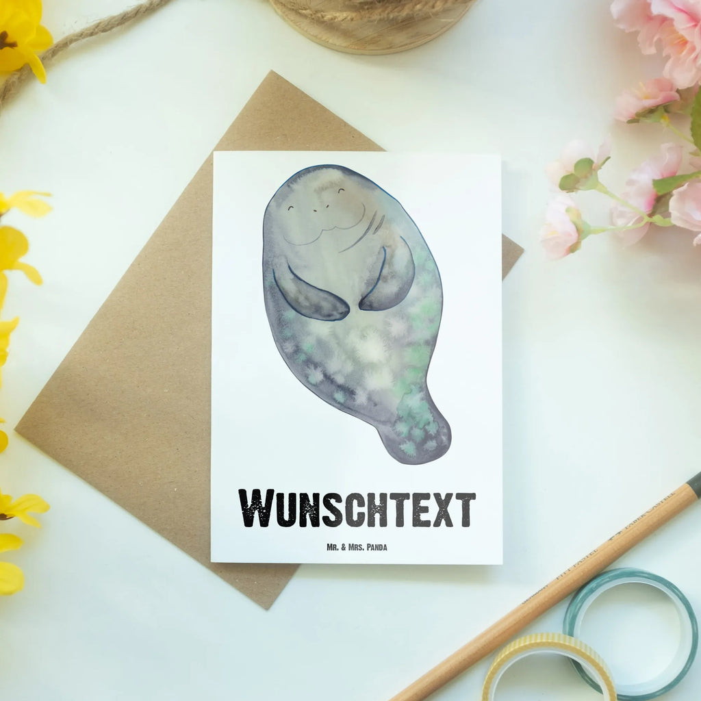 Spersonalizowana kartka z życzeniami morska krowa Szczęśliwy Zwierzeta morskie, Morze, Wakacje