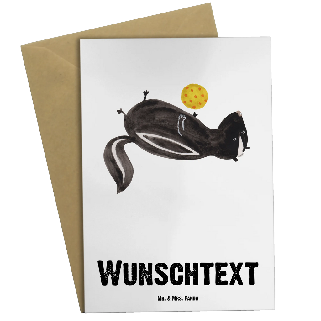 Personalised greetings card skunk ball Skunk, wisdom, playful, skunk, stinker, wild animal, stinky, predator