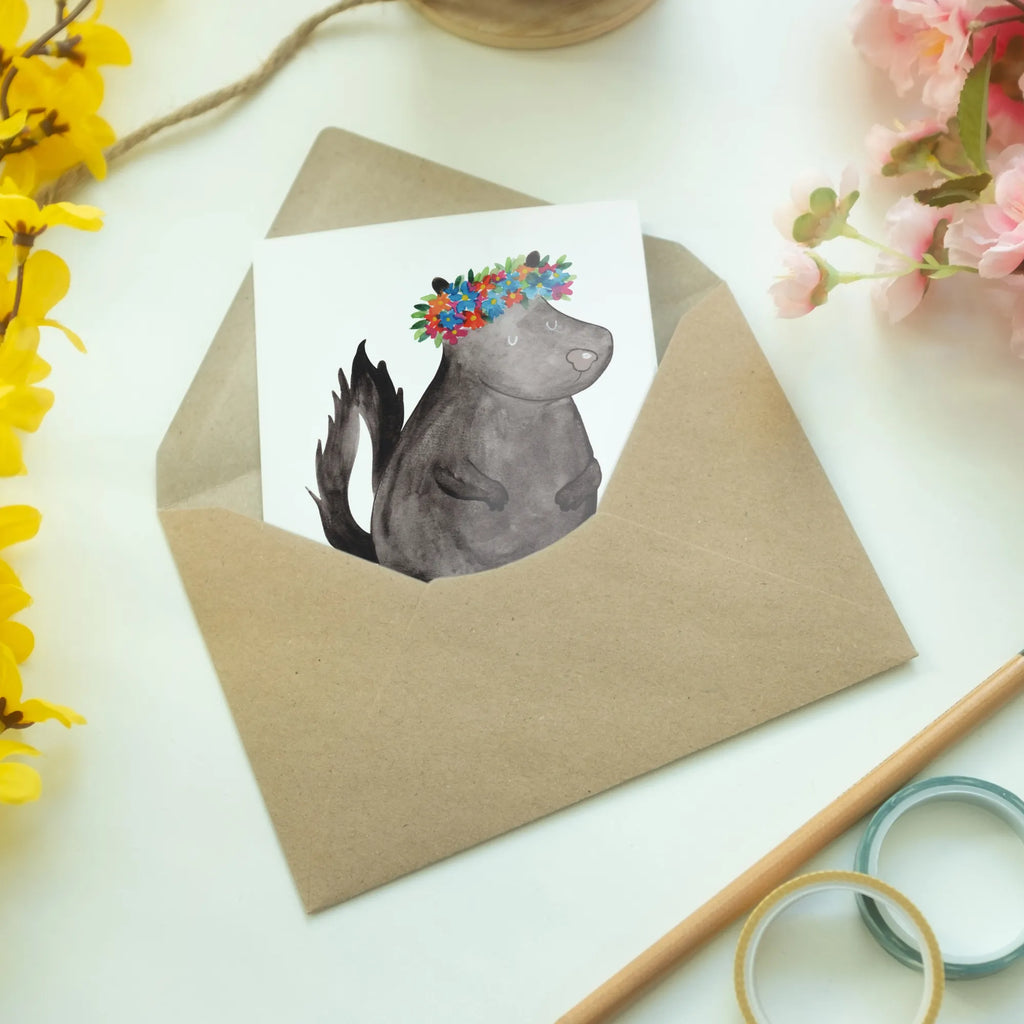 Personalised greetings card skunk Girl Skunk, Laugh, Live, Wild animal, Love, Namaste, Stinky, Yoga, Predator, Stinker