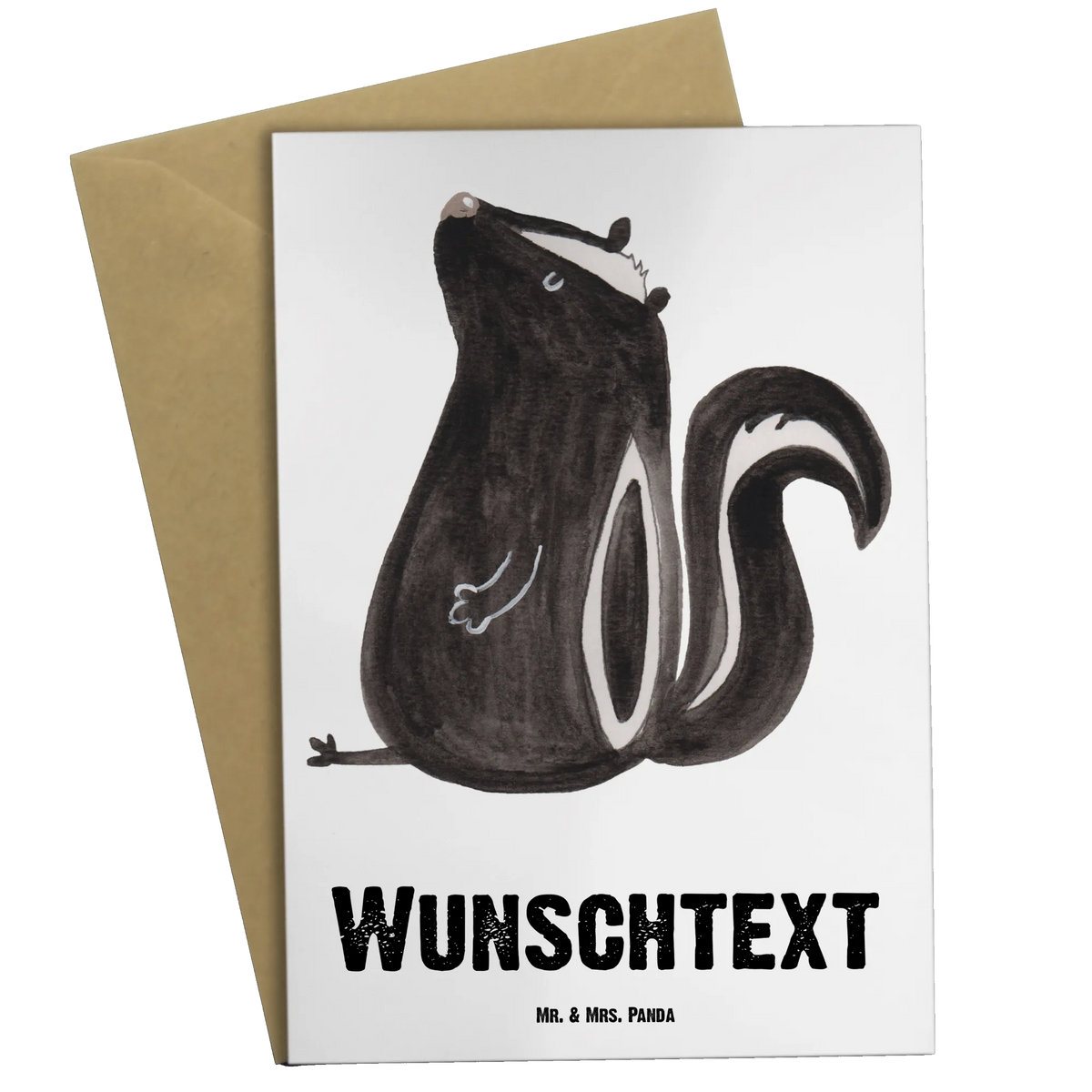 Personalised greetings card skunk Sit Skunk, office, law, stinker, wild animal, slogan, predator, skunk, know-it-all, stinky