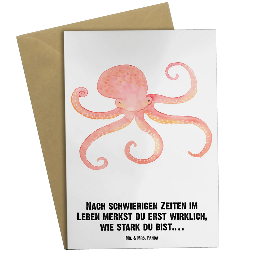 Personalised greetings card Squid small animals, cute, funny, cute animal motives, hand drawn, small world, funny sayings, good mood, happy, gifts, gift ideas, special gifts, animal lover, card, octopus, squid, water, sea, ocean, arms, sea animal